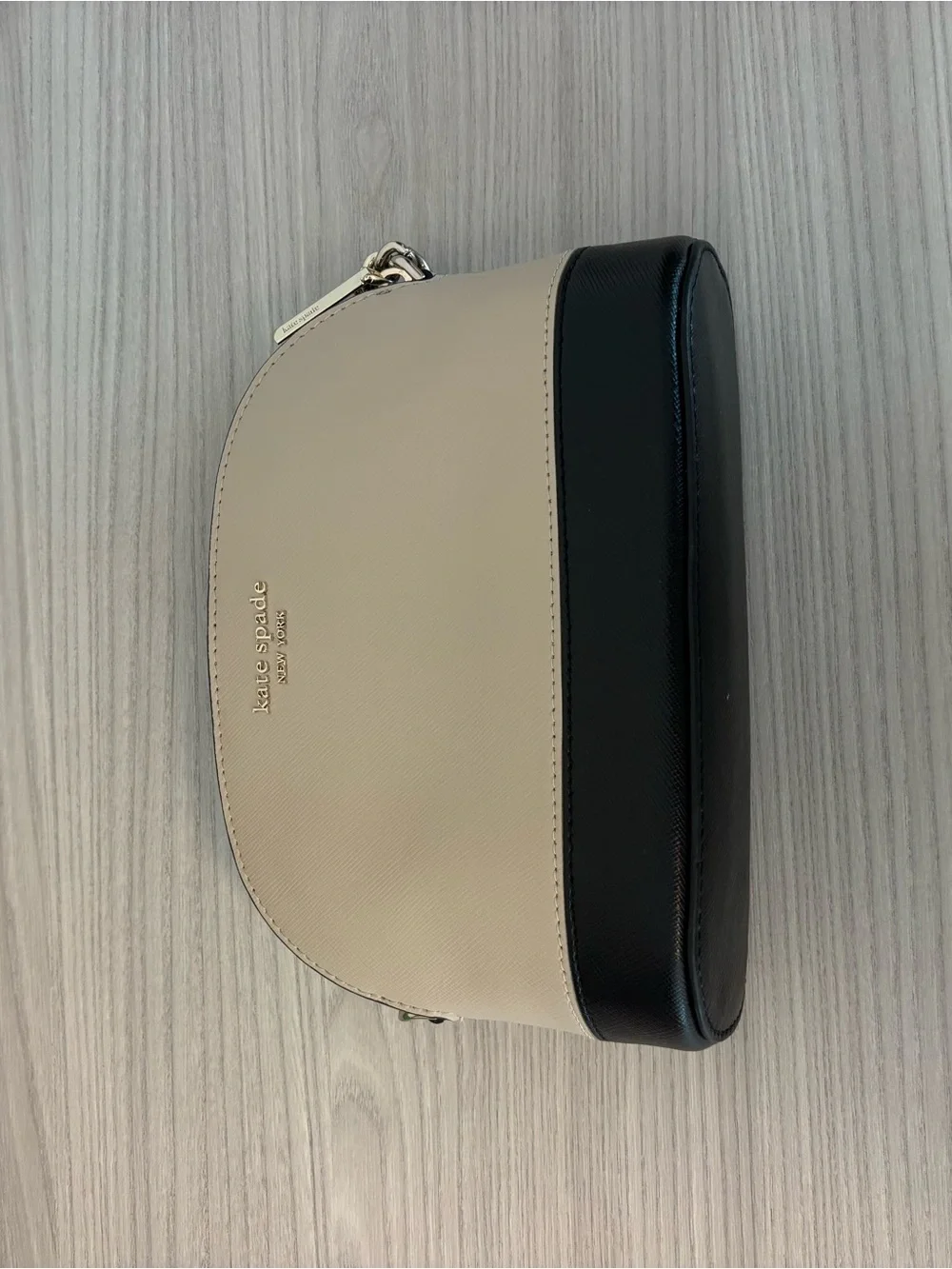 Kate Spade New York Leila Small Dome Cream/Black Color Block Leather